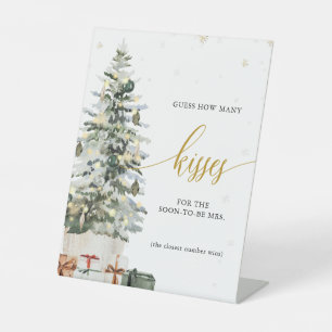 Christmas Tree Guess How Many Kisses Pedestal Sign