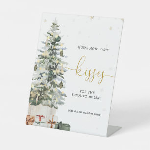 Christmas Tree Guess How Many Kisses Pedestal Sign