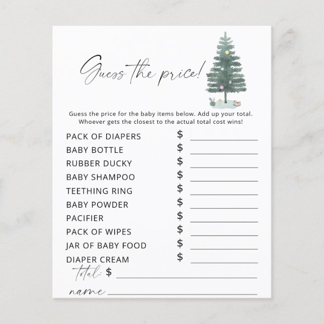 Christmas tree - Guess the price Game (Front)