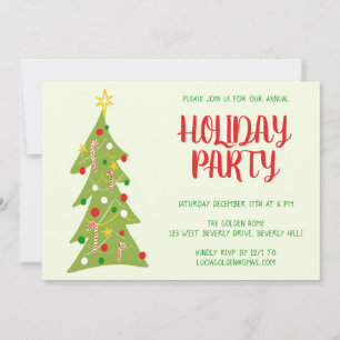 Christmas Tree Hand Drawn Holiday Party CUSTOM  Invitation