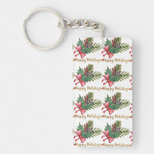 Christmas Tree Handprint Art Key Ring