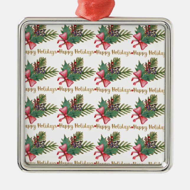 Christmas Tree Handprint Art Metal Tree Decoration (Front)
