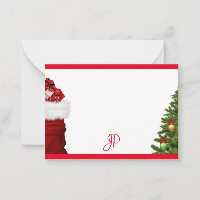 Christmas Tree Handwritten Monogram Template (Front)