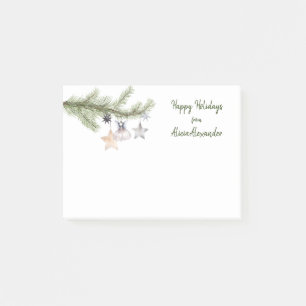 Christmas Tree Happy Holidays Watercolor Sticky Post-it Notes