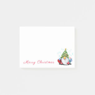 Christmas Tree Hat Gnome with Gift Sticky Notes