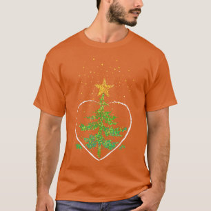 Christmas Tree Heart Christmas Tree Poinsettia T-Shirt