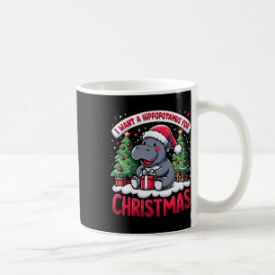 Christmas Tree Hippopotamus Xmas Hippo Lover Team  Coffee Mug