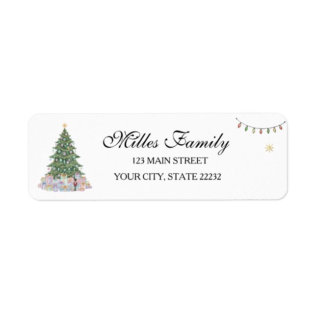Christmas Tree  Holiday  Address Label (Front)