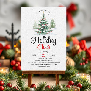 Christmas tree holiday cheer party invitation