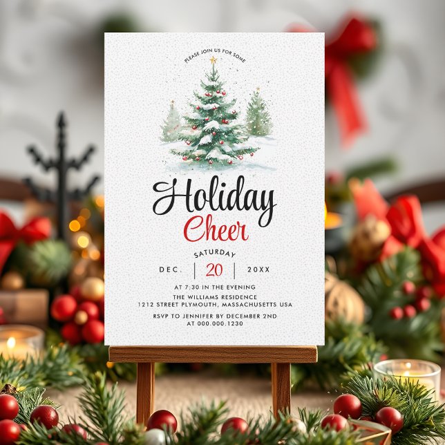 Christmas tree holiday cheer party invitation (Creator Uploaded)