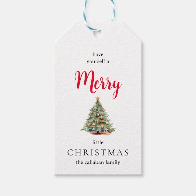 Christmas Tree Holiday  Gift Tags (Front)