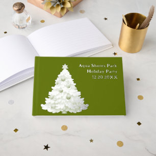 Christmas Tree Holiday Party Foil Guest Book