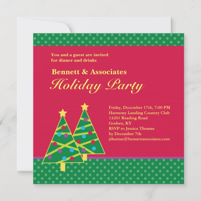 Christmas Tree Holiday Party Invitation (Front)