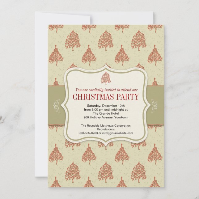 Christmas Tree Holiday Party Invitation (Front)