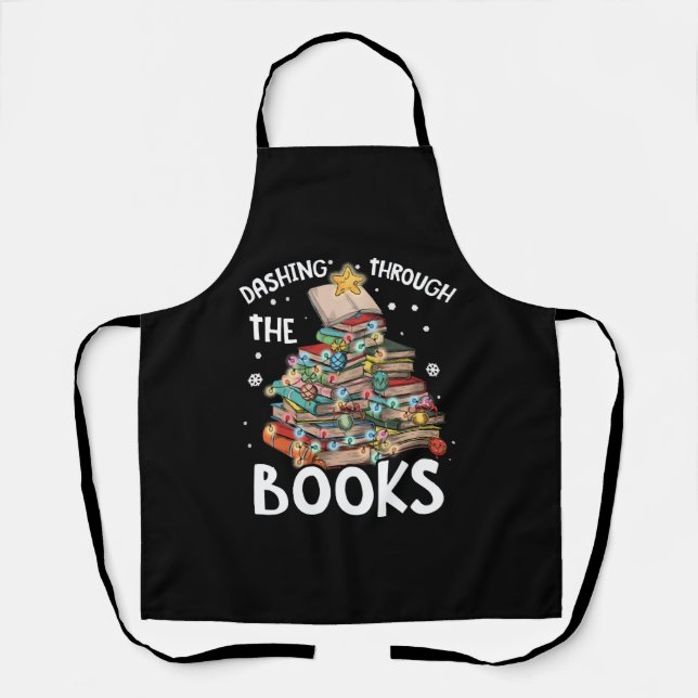 Christmas Tree Holiday Reading Reader Pyjamas Apron (Front)
