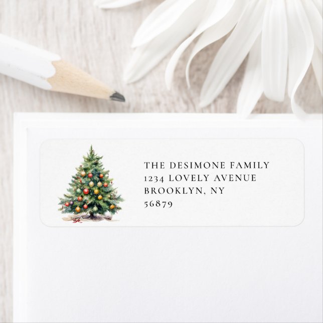 Christmas Tree Holiday Return Address (Insitu)