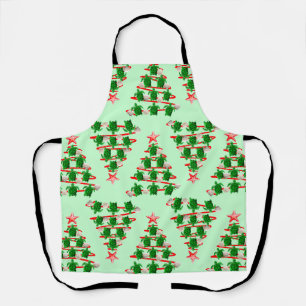 Christmas Tree Holiday Sea Turtles on Green Apron