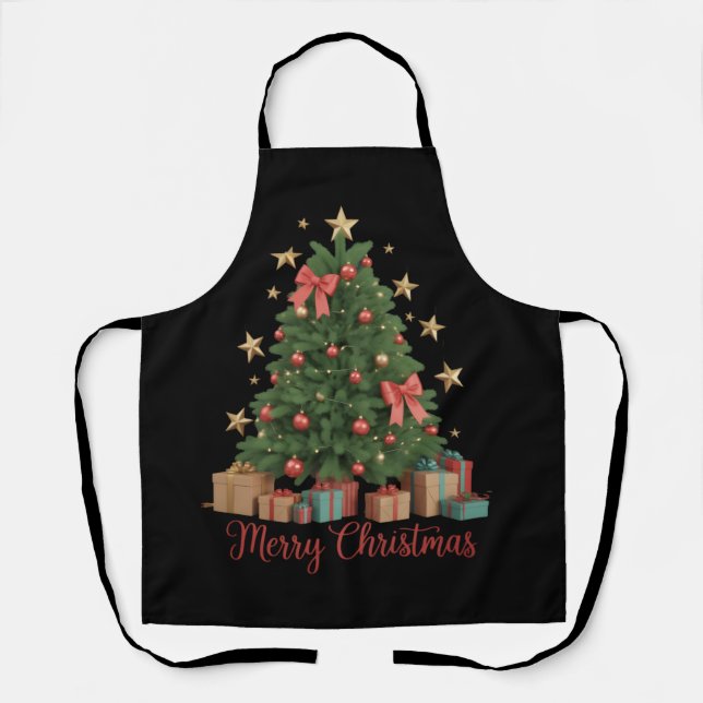 Christmas Tree Holiday Winter Gift  Apron (Front)