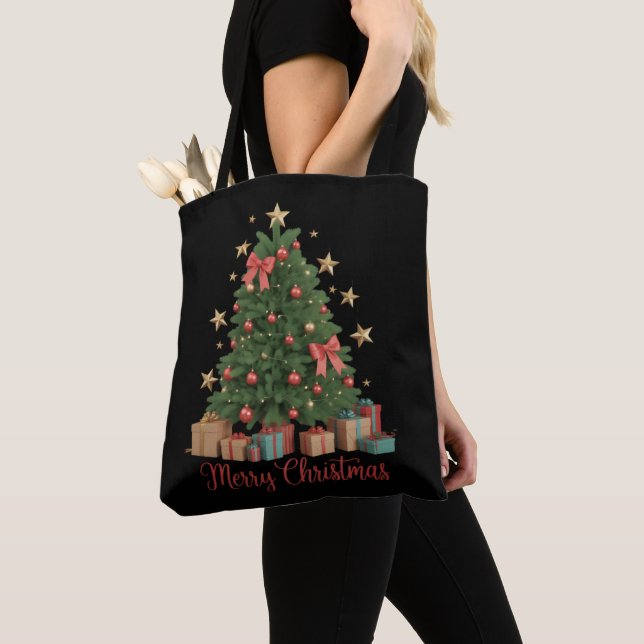 Christmas Tree Holiday Winter Gift  Tote Bag (Close Up)