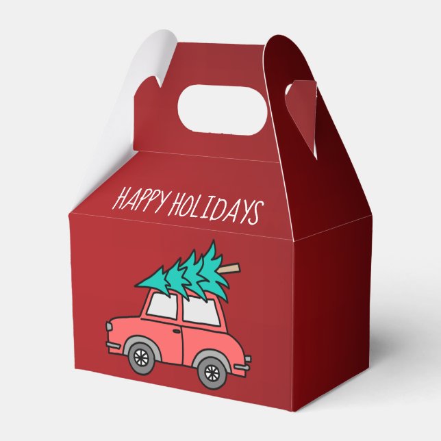 Christmas Tree Holidays Gable Favour Box (Front Side)