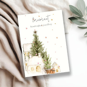 Christmas Tree Home Snow Logo Blank Jewellery Hold Business Card