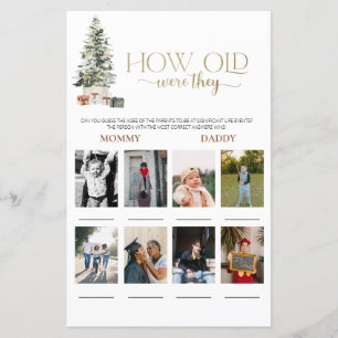 Christmas Tree How Old Were They Baby Shower Game