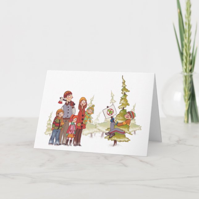 Christmas Tree Hugger Holiday card (Front)