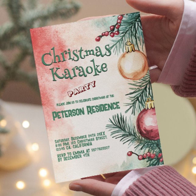 Christmas tree I Christmas Karaoke Party  Invitation (Creator Uploaded)