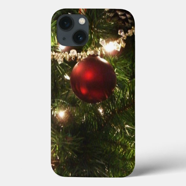 Christmas Tree I Holiday Pretty Green and Red Case-Mate iPhone Case (Back)