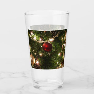 Christmas Tree I Holiday Pretty Green and Red Glass