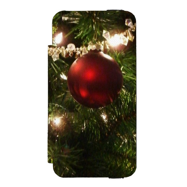 Christmas Tree I Holiday Pretty Green and Red Incipio iPhone Wallet Case (Folio Front)