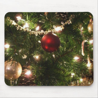 Christmas Tree I Holiday Pretty Green and Red Mouse Pad