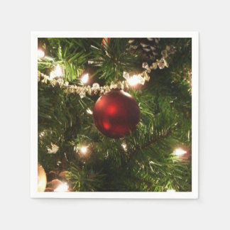 Christmas Tree I Holiday Pretty Green and Red Napkin