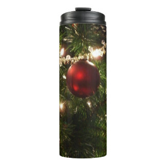 Christmas Tree I Holiday Pretty Green and Red Thermal Tumbler