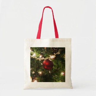 Christmas Tree I Holiday Pretty Green and Red Tote Bag
