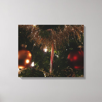 Christmas Tree II Holiday Red and Gold Canvas Print