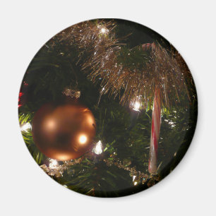 Christmas Tree II Holiday Red and Gold Magnet