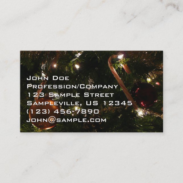 Christmas Tree III Holiday Scene Business Card (Front)
