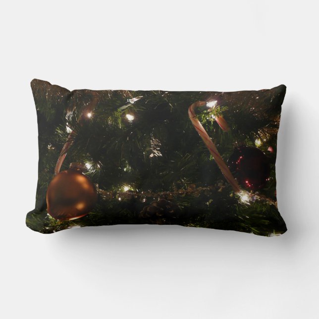 Christmas Tree III Holiday Scene Lumbar Cushion (Front)