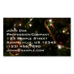Christmas Tree III Holiday Scene Magnetic Business Card