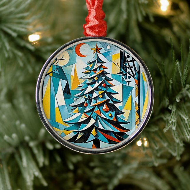 Christmas tree illustration 2 - Ceramic Ornament (Tree)