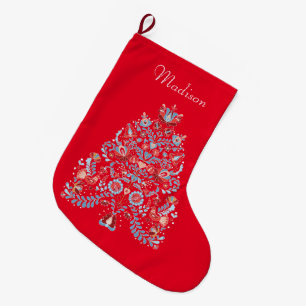 Christmas Tree Illustration Large Christmas Stocking