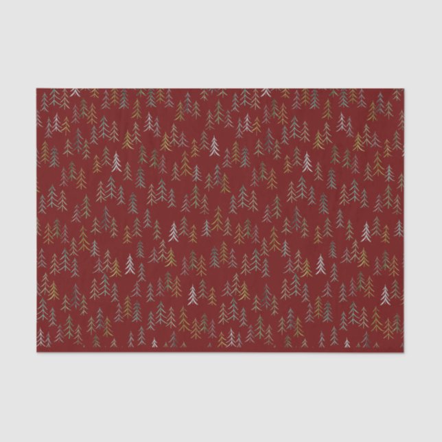 Christmas Tree Illustration Watercolor  Tissue Paper (Front)