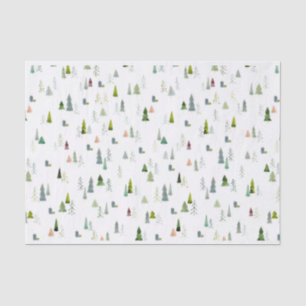 Christmas Tree Illustration Watercolor Tissue Paper