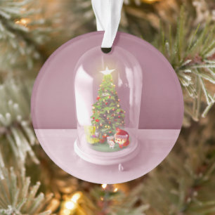Christmas Tree in a Glass Dome Ornament