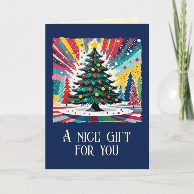 Christmas Tree in abstract art 39 - Fan Fun Card (Front)