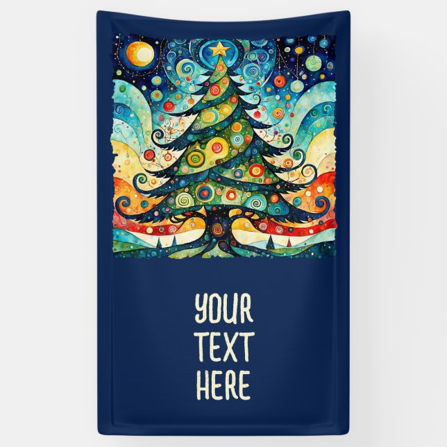 Christmas Tree in abstract art 3 - Fan Fun Banner (Vertical)