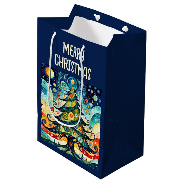 Christmas Tree in abstract art 3 - Fan Fun Medium Gift Bag (Front Angled)