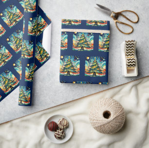 Christmas Tree in abstract art 3 - Fan Fun Wrapping Paper
