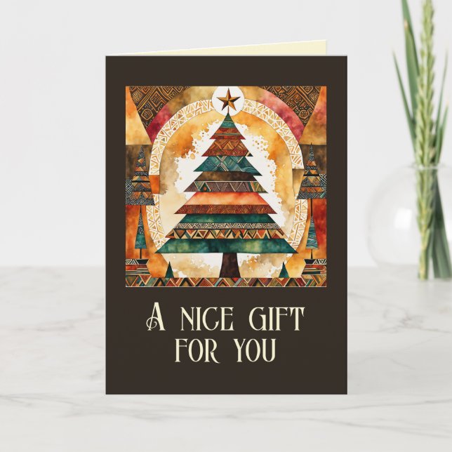 Christmas Tree in abstract art 44 - Fan Fun Card (Front)
